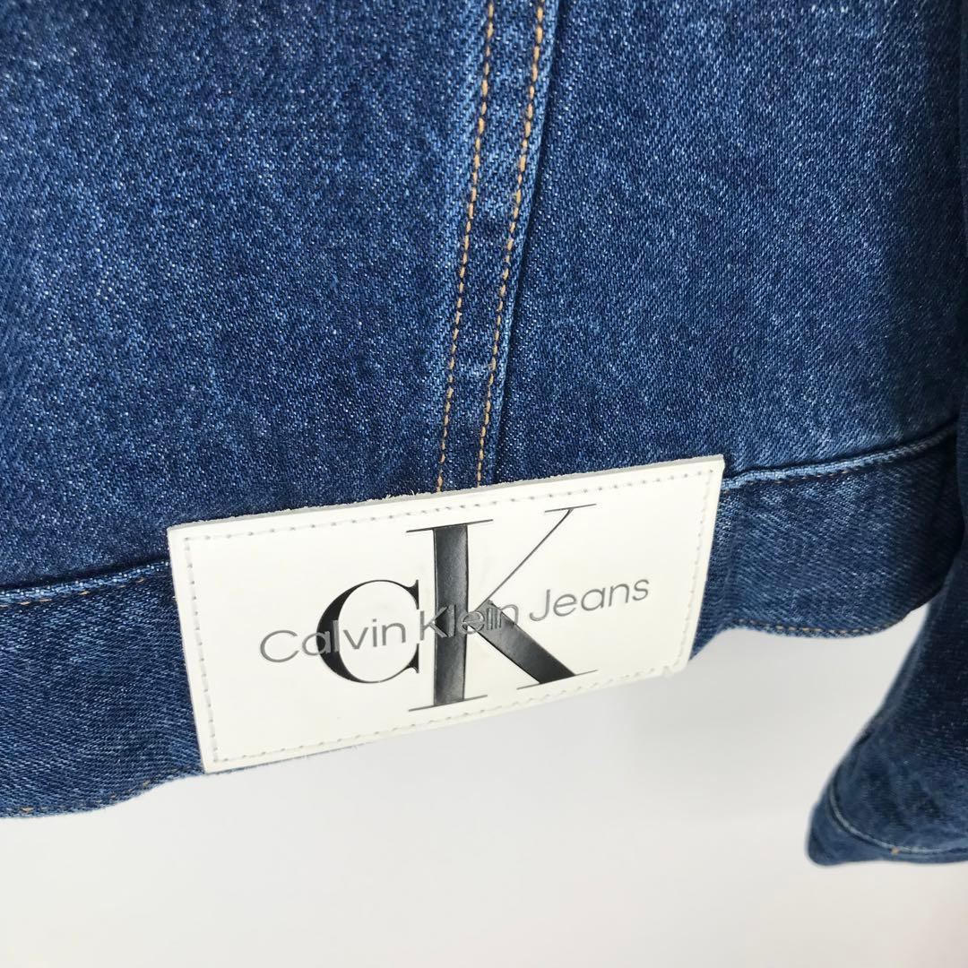 カルバンクライン　デニムジャケット　XL　ボア　シェルパ