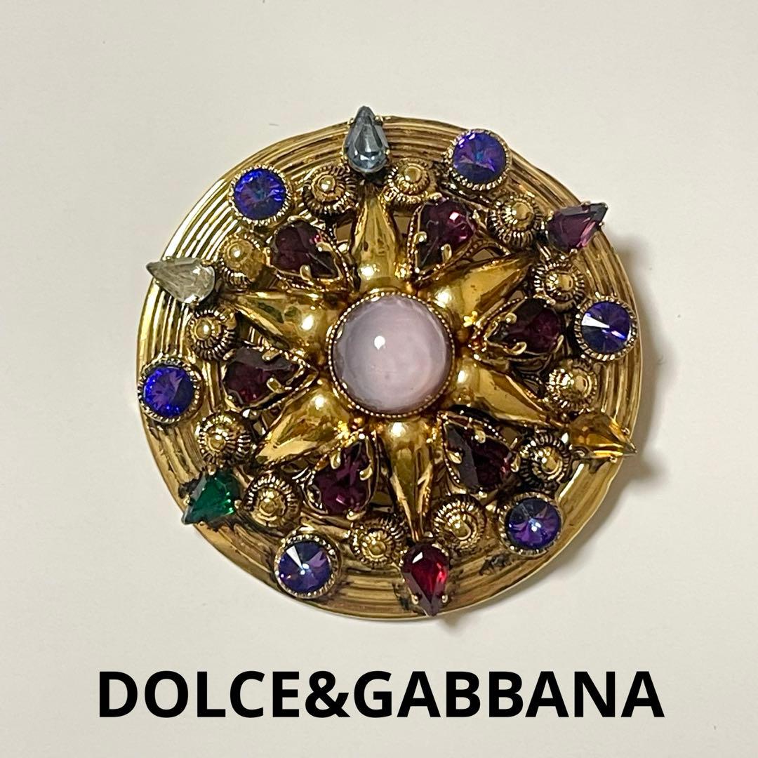 ドルチェ＆ガッバーナ ヴィンテージ　クリスタル ガラス　ブローチ　ビジュー