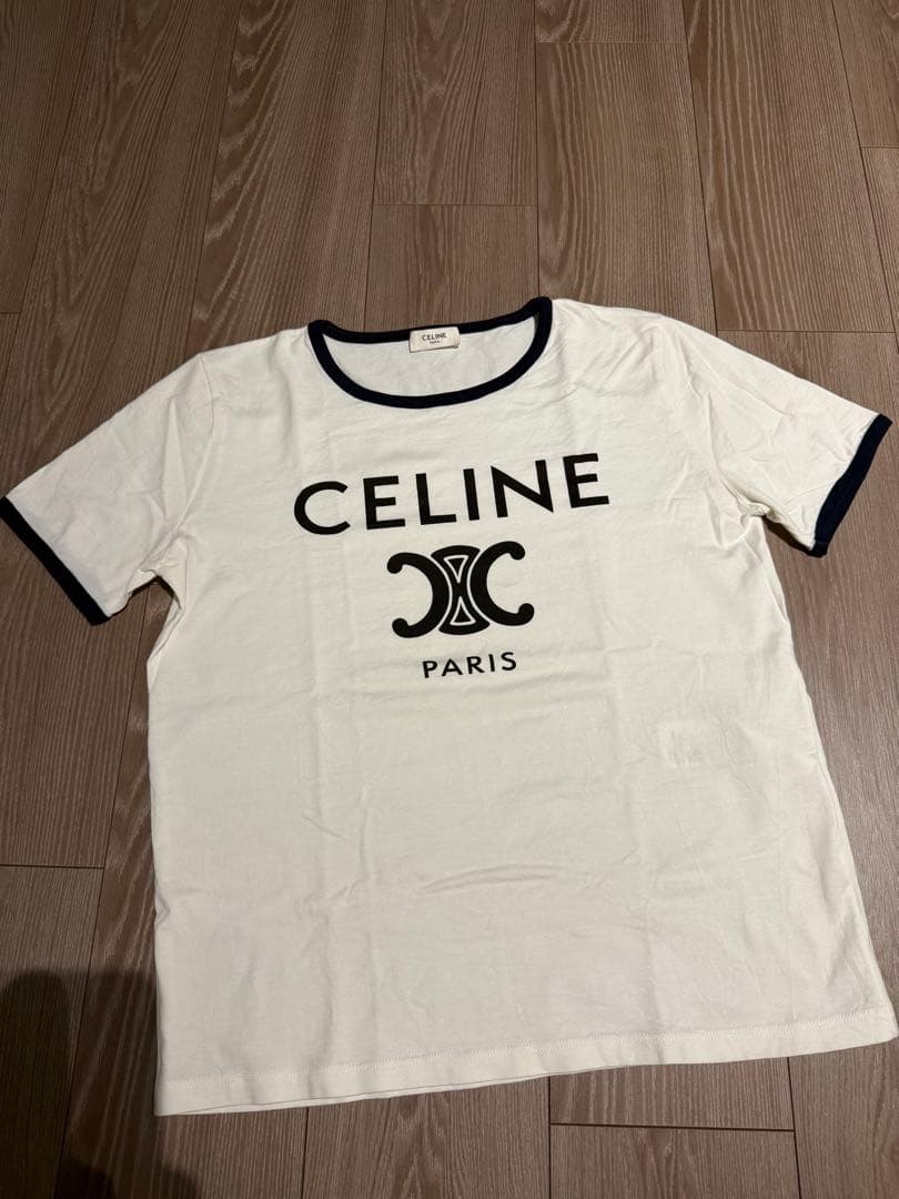 セリーヌ CELINE Tシャツ トリオンフロゴ Mサイズ　ホワイト