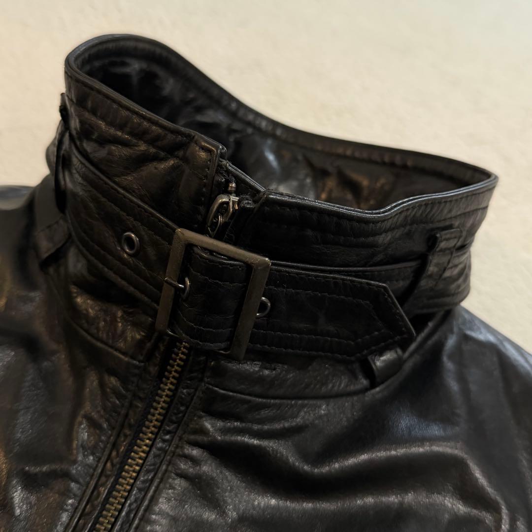 トルネードマート　レザージャケット　シングルライダースジャケット 牛革　黒　L