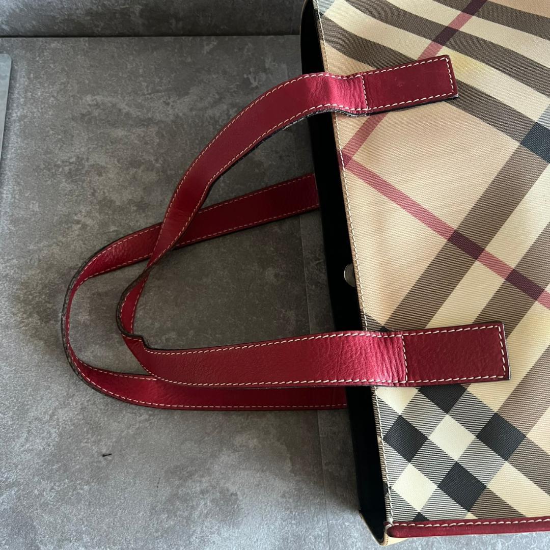 ⭐️BURBERRY⭐️バーバリー トートバッグ ノバチェック レッド