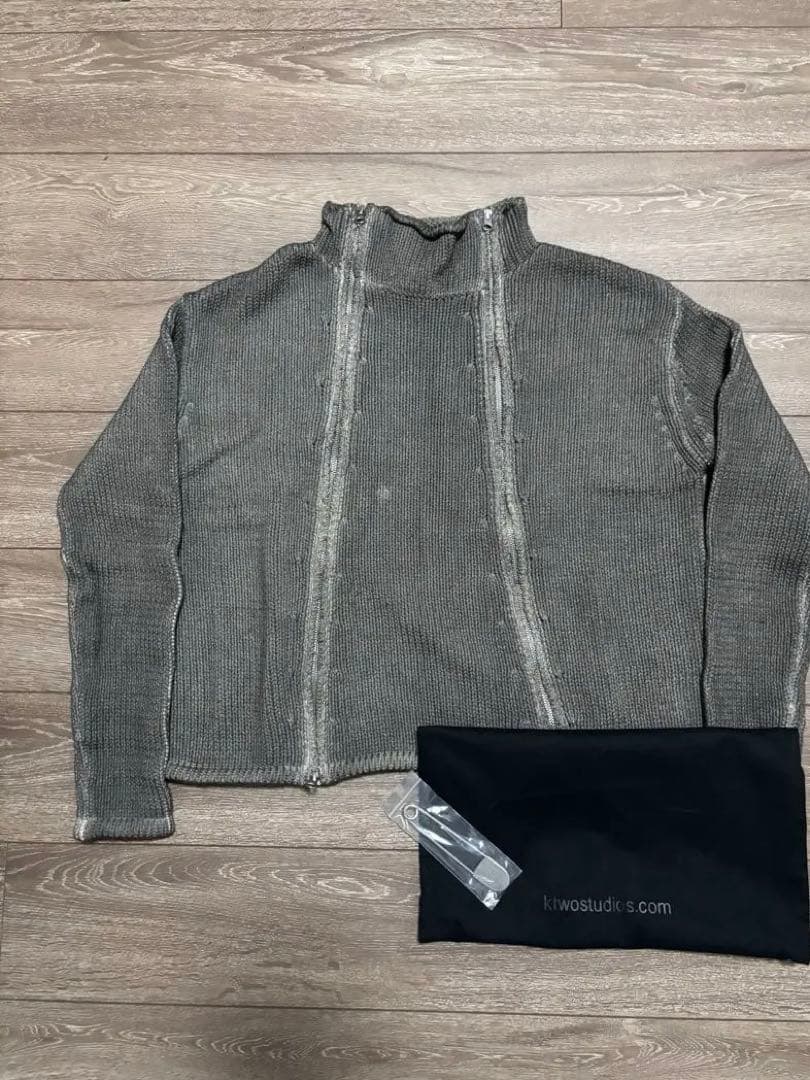 トップス k-two studios Dyed Zip Knit Charcoal