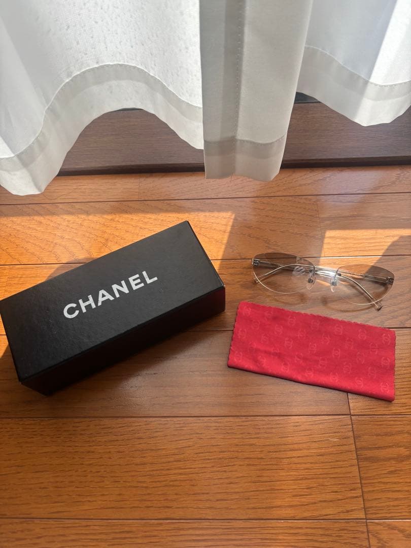 シャネル 4067 サングラス リムレス メガネ グレーグラデーション y2k