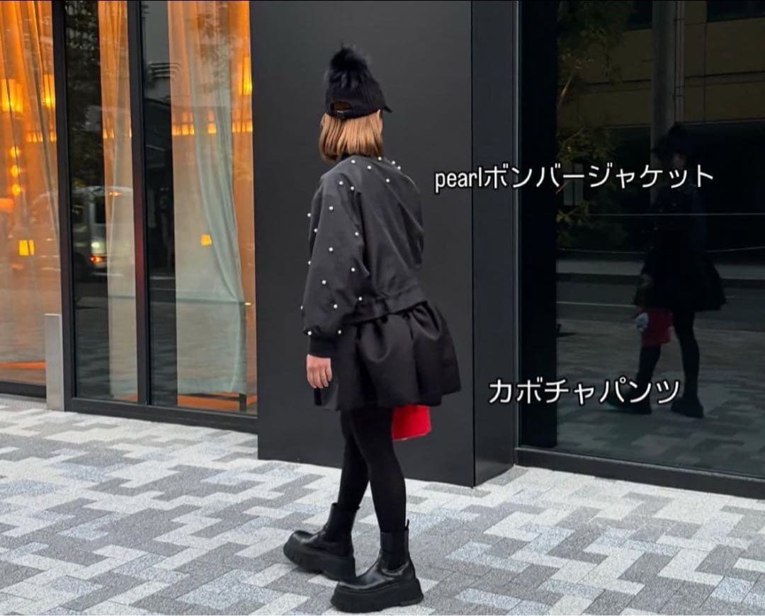 kamiyu 足が細く見えるカボチャパンツ 黒　F