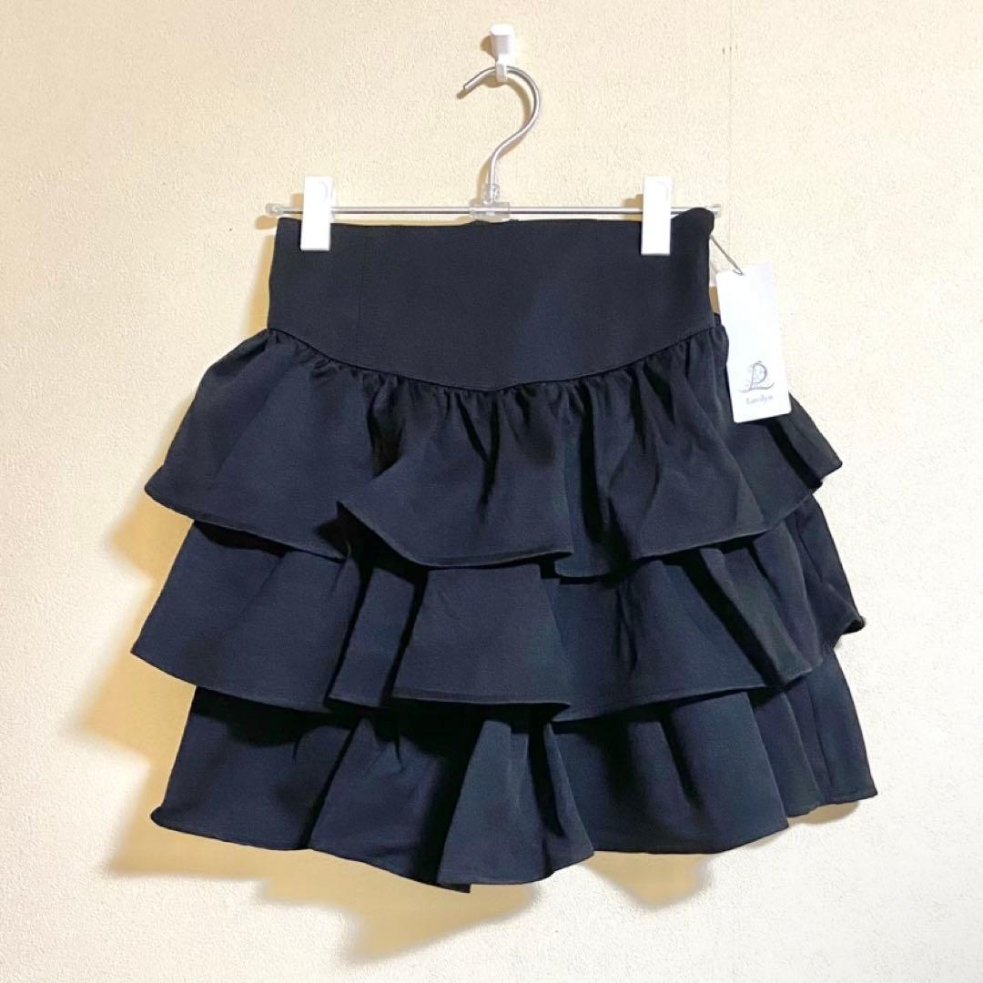 【Sayaka】Lovilyn -5kg三段フリルミニスカート ピンク 黒