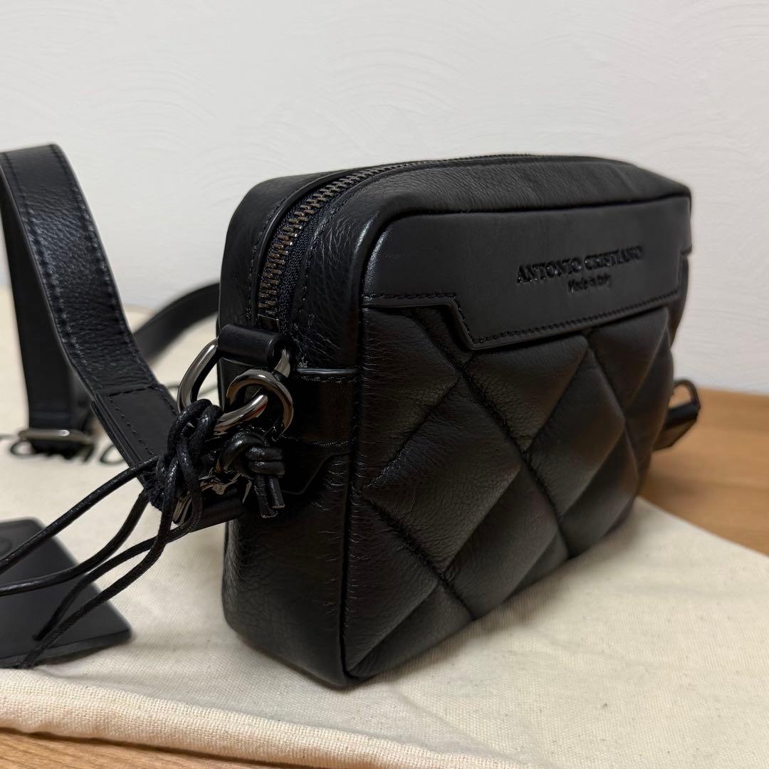 【新品タグ付】ANTONIO CRISTIANO 牛革 ショルダー保存袋付