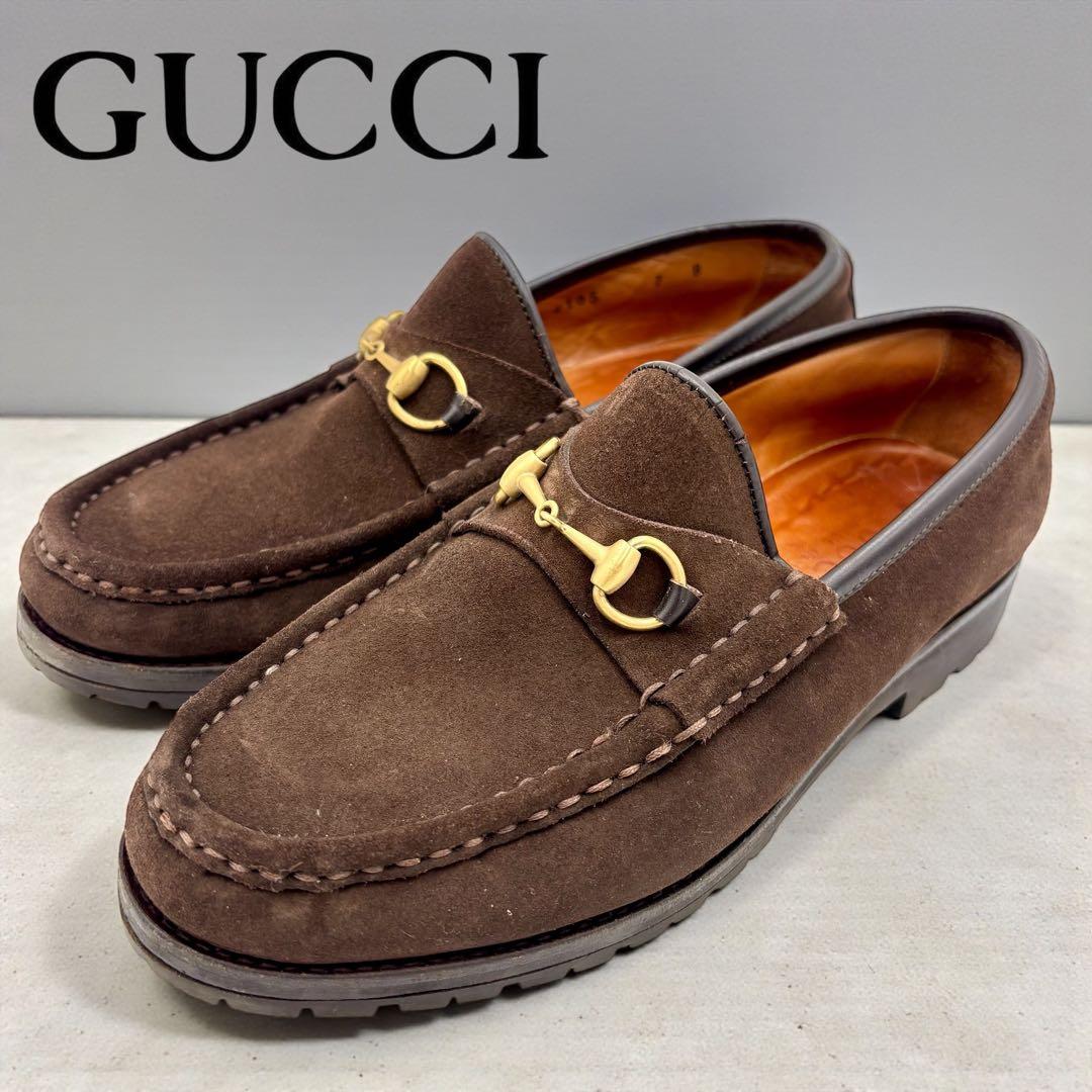GUCCI グッチ ホースビット スエード ローファー 約23㎝ ブラウン