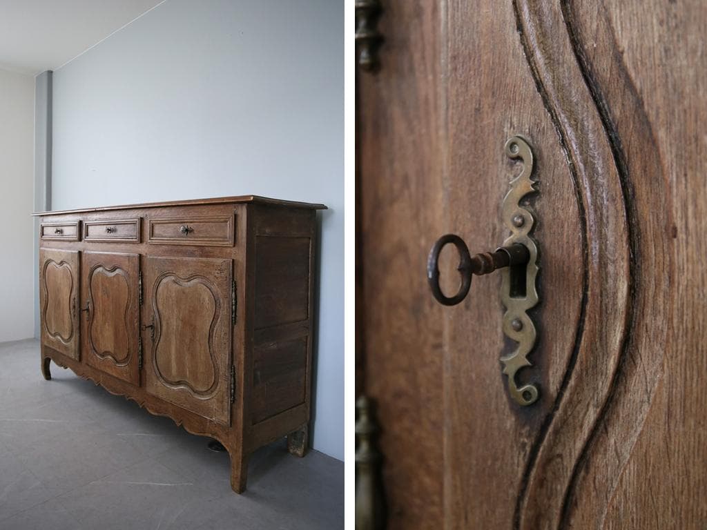 フランスアンティーク猫脚サイドボード/ショップカウンター/チェスト(90-103