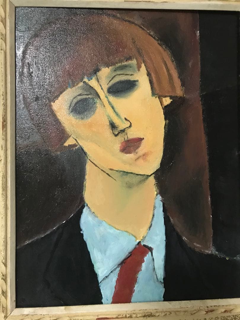 アメデオ・モディリアーニ　ルネ・キスリングの肖像　油絵肉筆模写