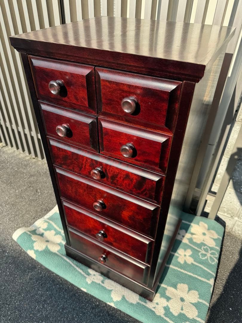 北海道民芸家具 6段チェスト ハイチェスト キャビネット 整理箪笥