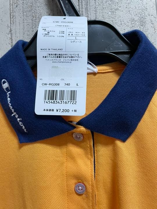 未使用ポロシャツ　ゴルフウェア　Lサイズ　チャンピオン　イエロー　新品タグ付き