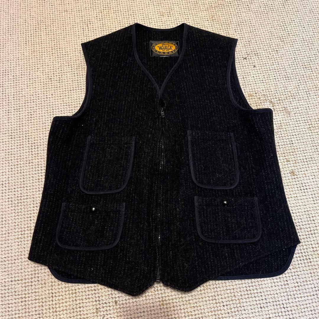 Woolrich CLASSIC ブラック ベスト　ビーチベスト　ごま塩