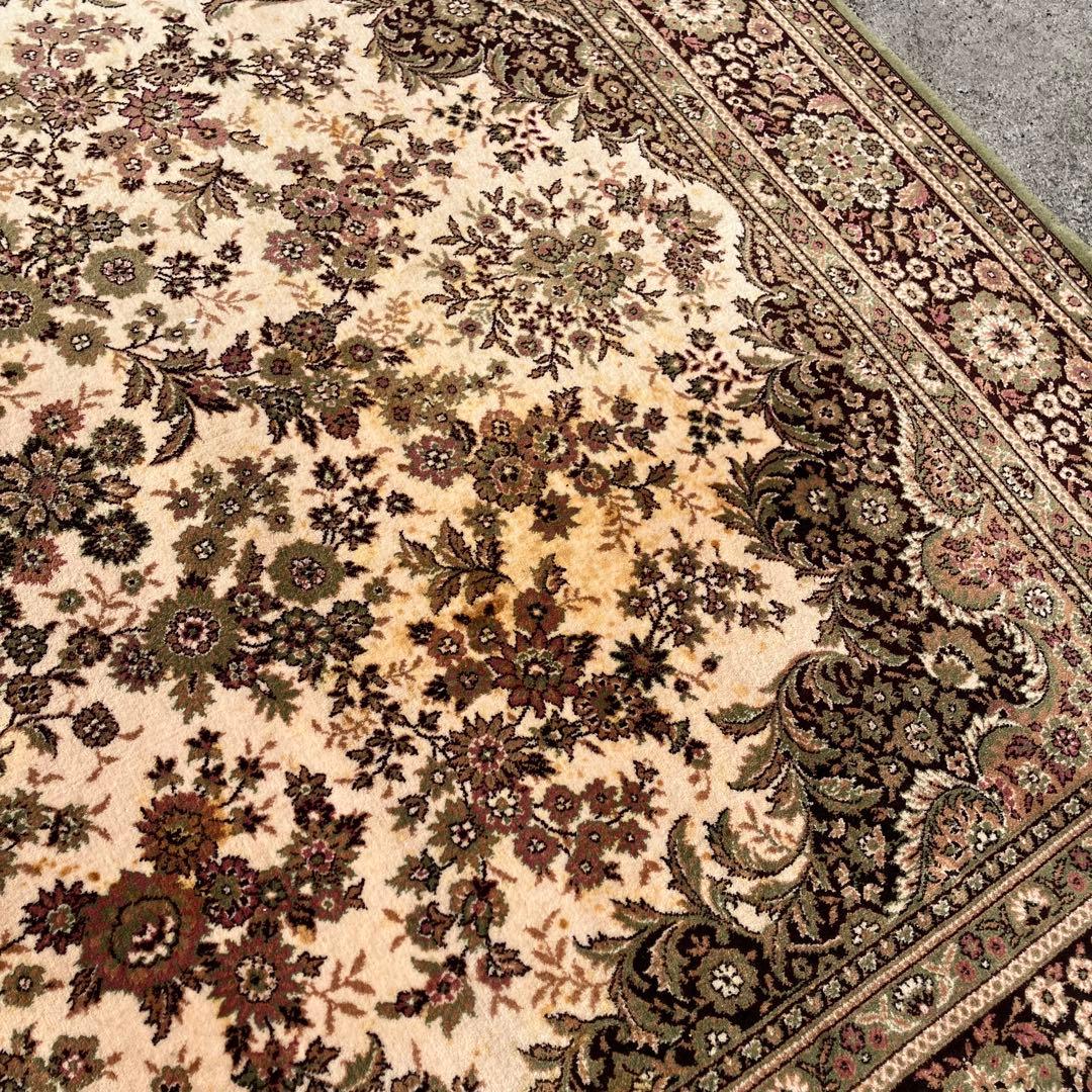 北欧レトロ ナイン ベルギー製 花柄ウールカーペット ペルシャ絨毯 大型絨毯