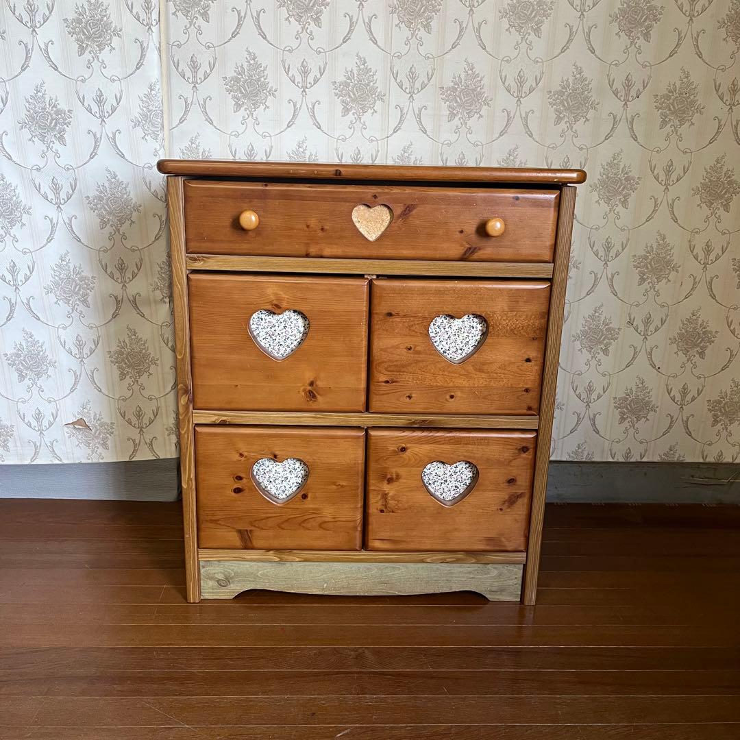 【アンティーク】③ 木製 チェスト キャビネット 5杯 収納棚 箪笥 北欧レトロ