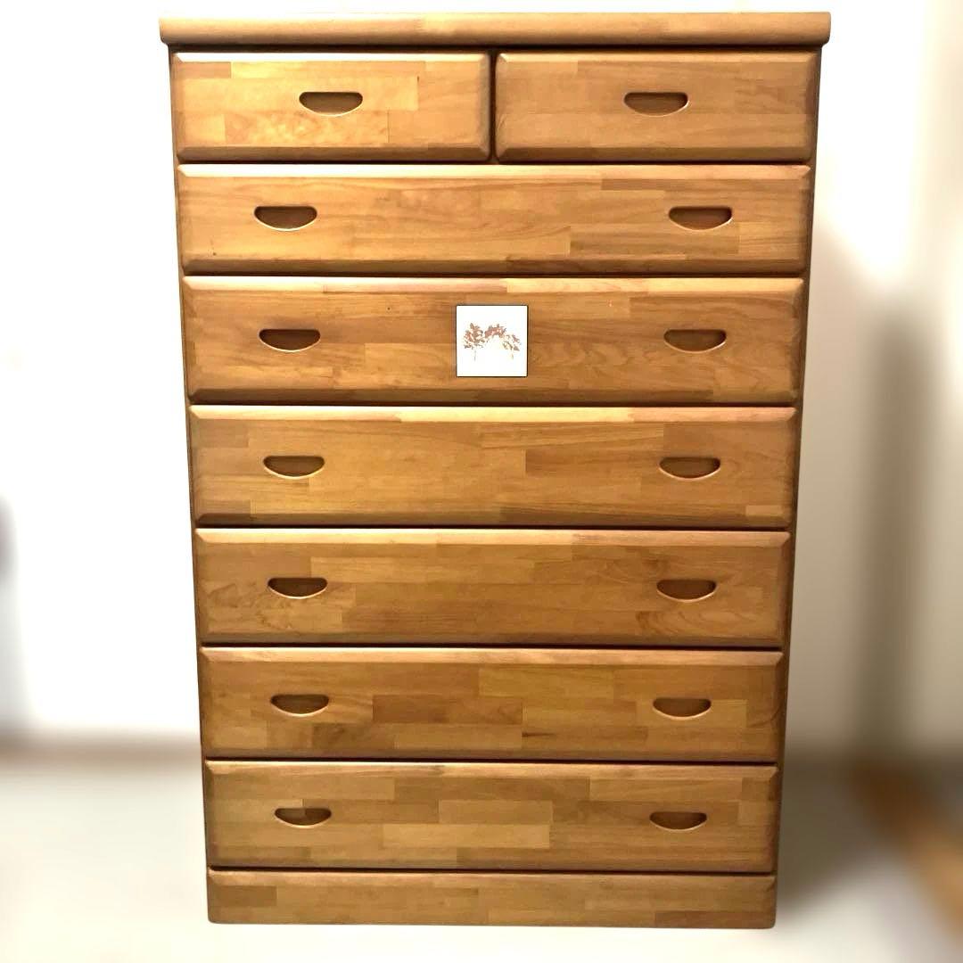 木製チェスト 8引き出し ナチュラルウッド