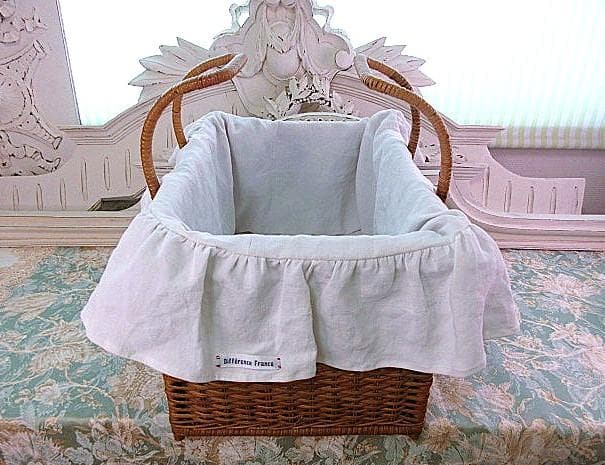 フランス　アンティーク　パニエ　☆　バスケット　インナー付き