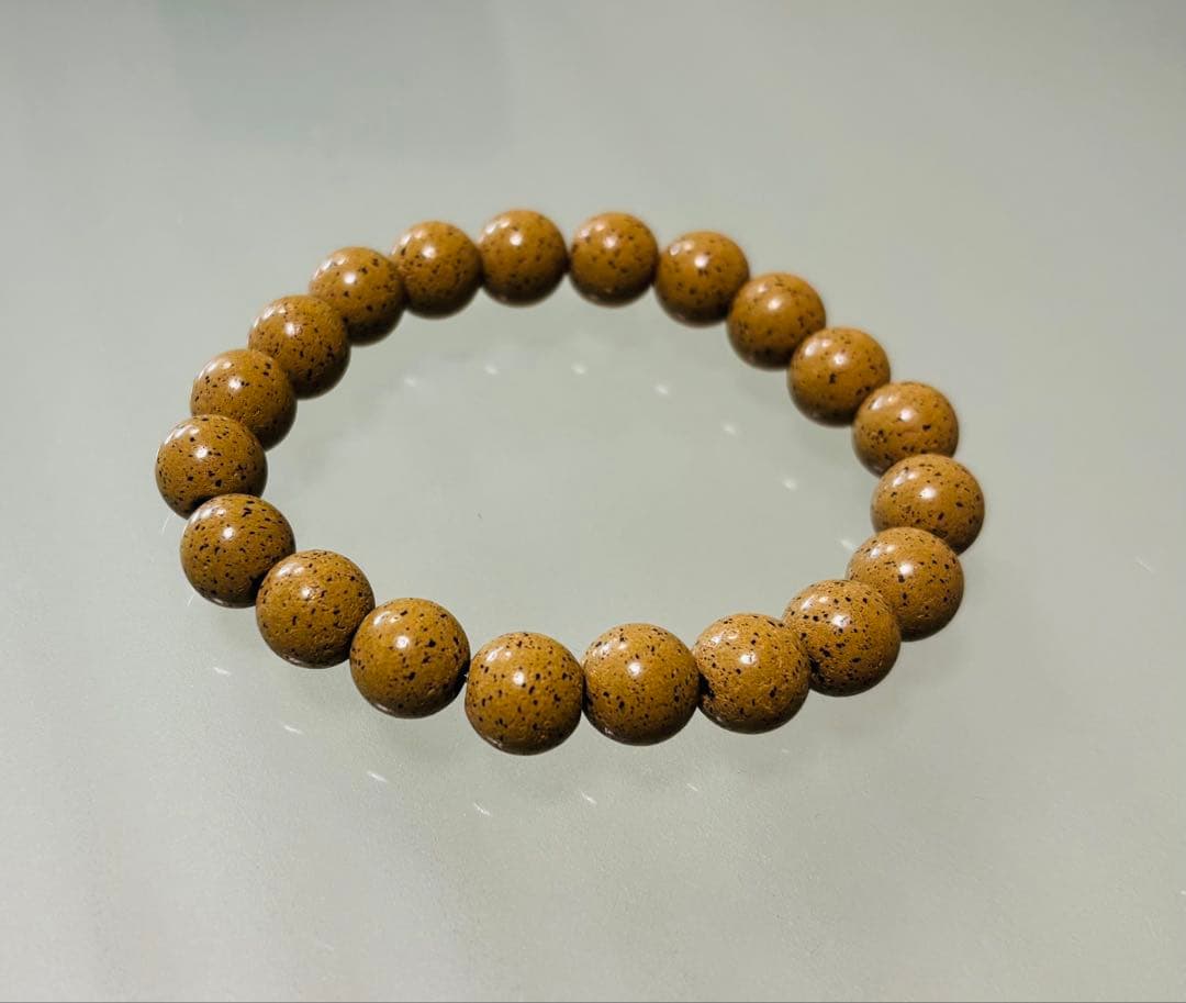 「万病の薬石」北投石 ブレスレット径１９ｃｍ（証明書付き）１０mm珠