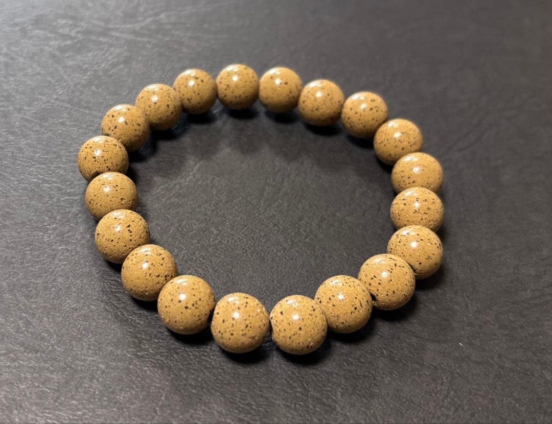 「万病の薬石」北投石 ブレスレット径１９ｃｍ（証明書付き）１０mm珠