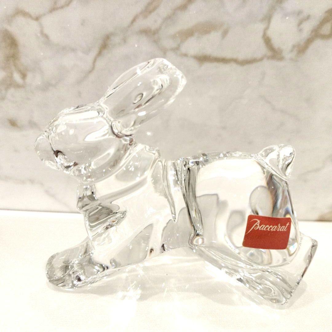 美品　Baccarat　バカラ　クリスタル　うさぎ　動物　フィギュリン　オブジェ