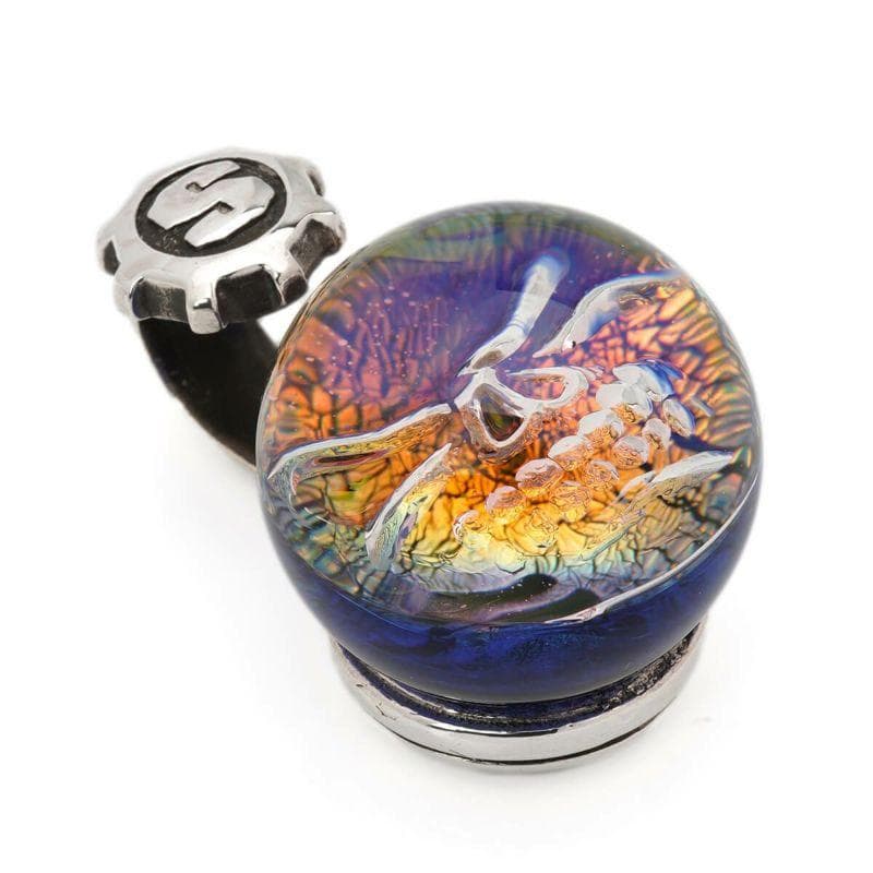 ニュースカルマーブルペンダント w/スカル/アメリカンフラッグ