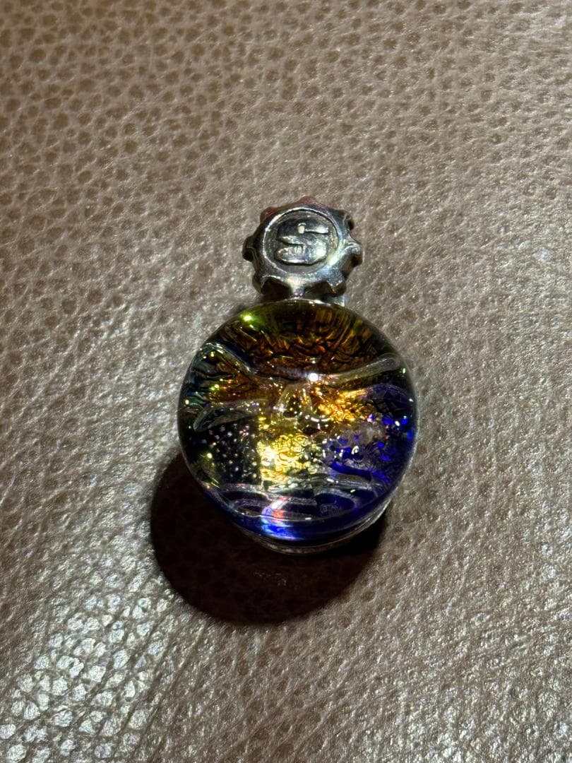 ニュースカルマーブルペンダント w/スカル/アメリカンフラッグ