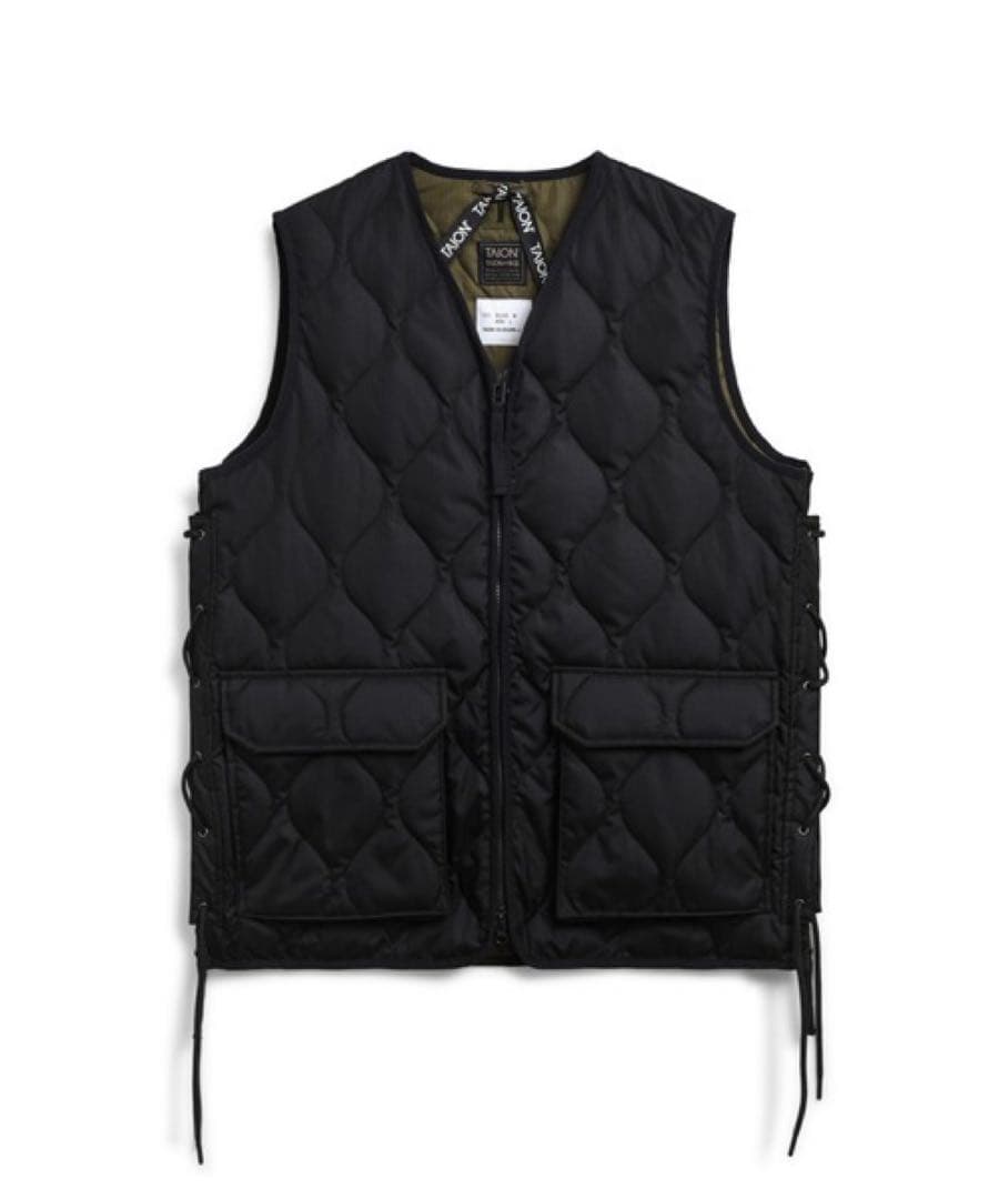 【希少】タイオン ミリタリー VネックWジップレースアップ ダウンベストXL