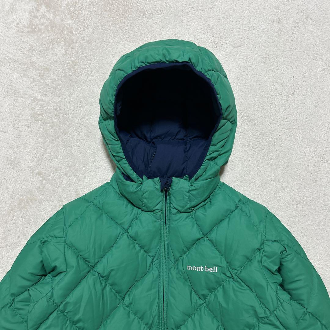 美品 mont-bell リバーシブル ダウンジャケット グリーン　ネイビー