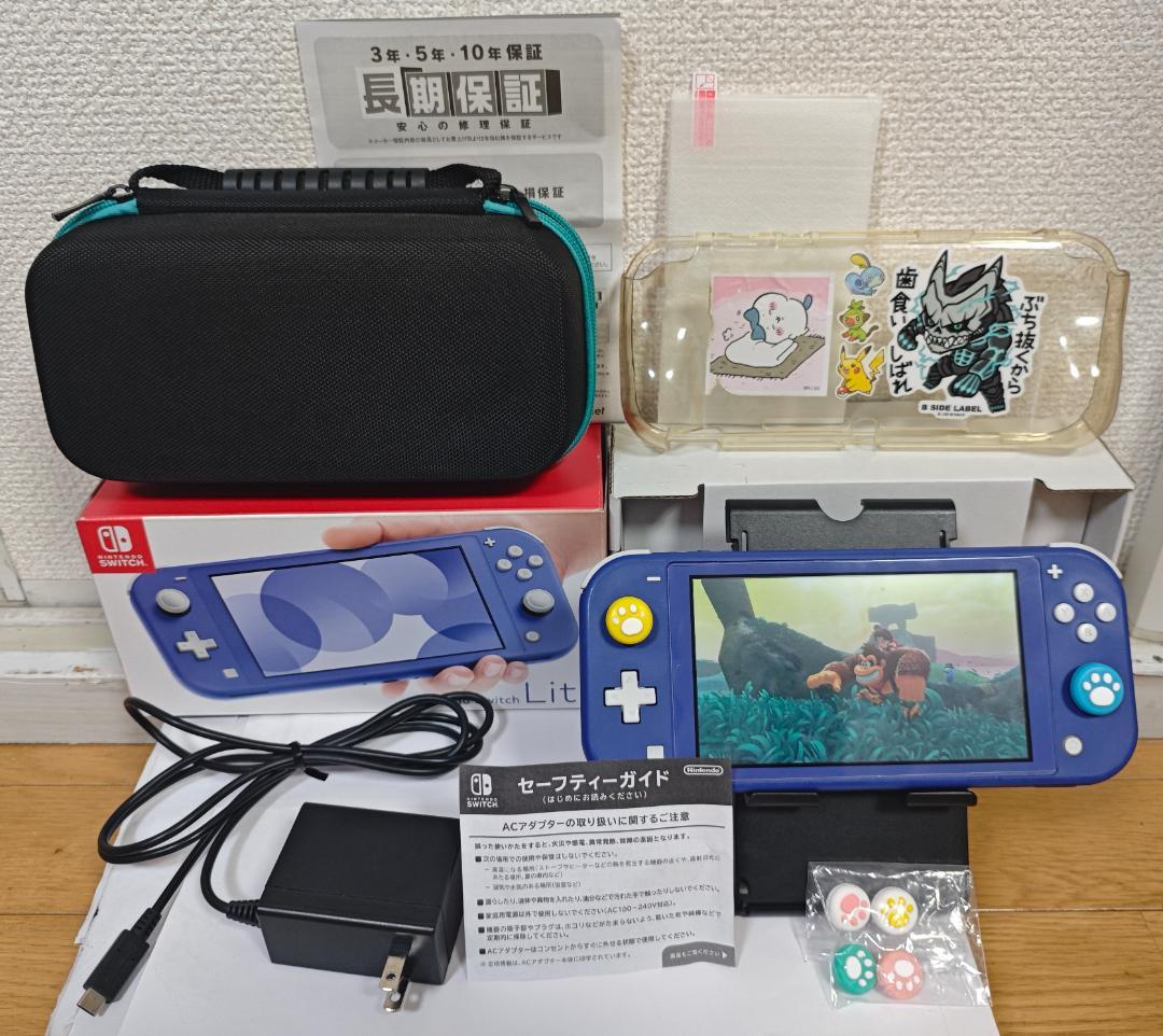 Nintendo Switch Lite 本体 ブルー 美品 ケース カバー付き