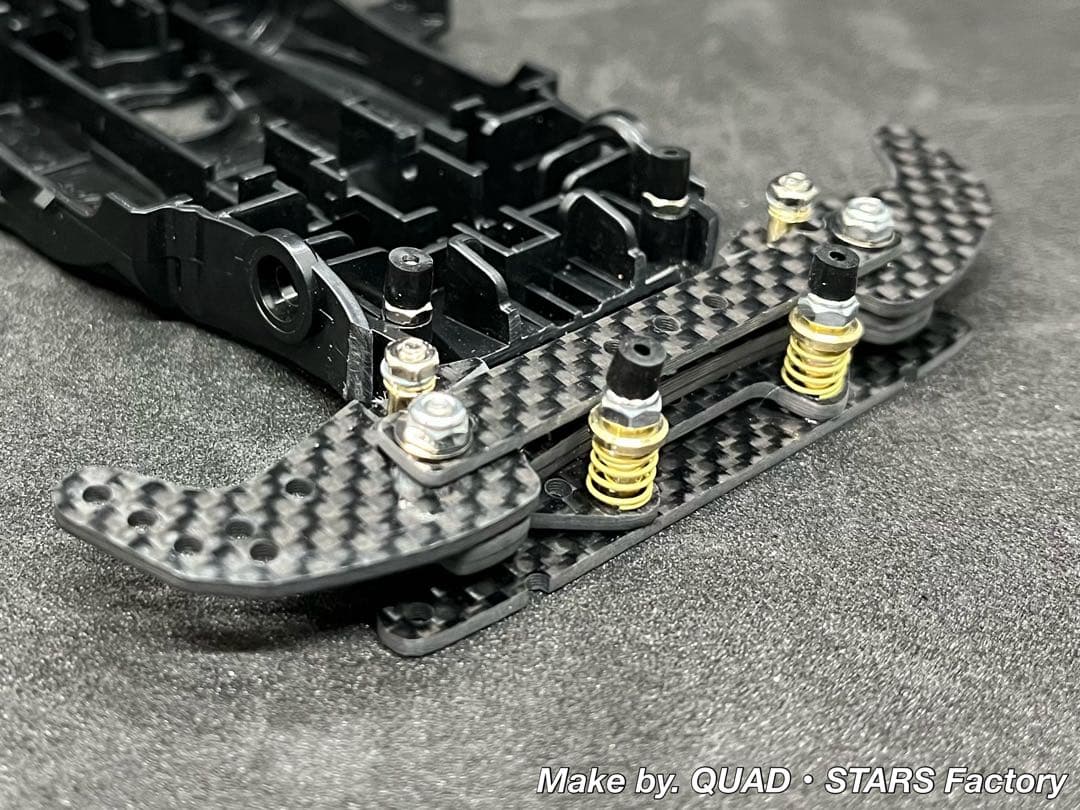 【ミニ四駆・MA用】2軸ATピボットバンパー　ブラック／フルカーボン