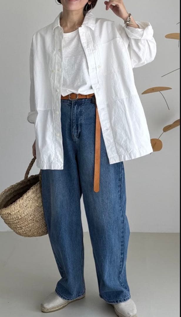 新品ARGUE LONG LETHER BELTベルト beige（nume）