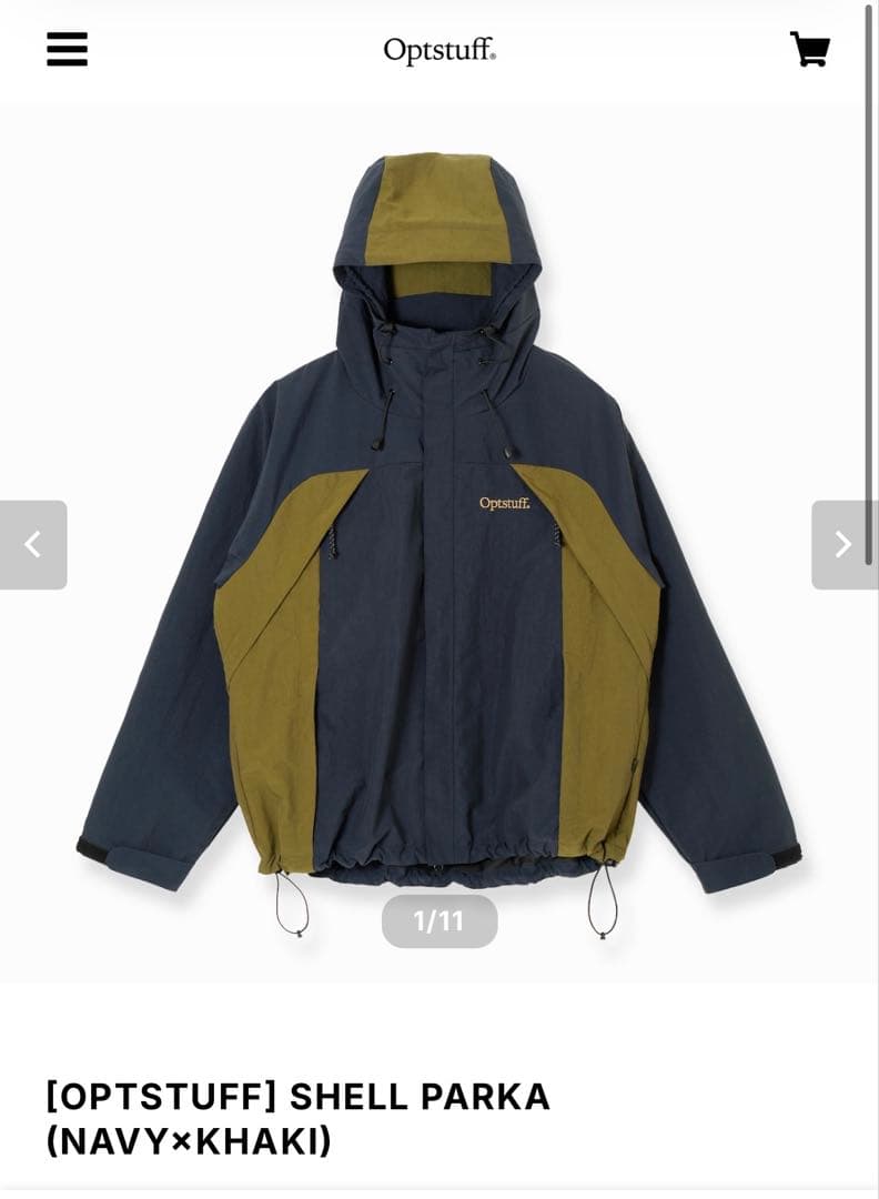 [OPTSTUFF] SHELL PARKA (NAVY×KHAKI) M