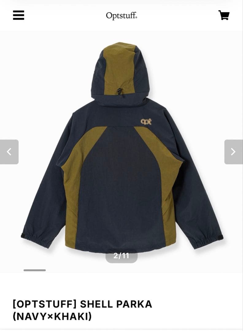 [OPTSTUFF] SHELL PARKA (NAVY×KHAKI) M