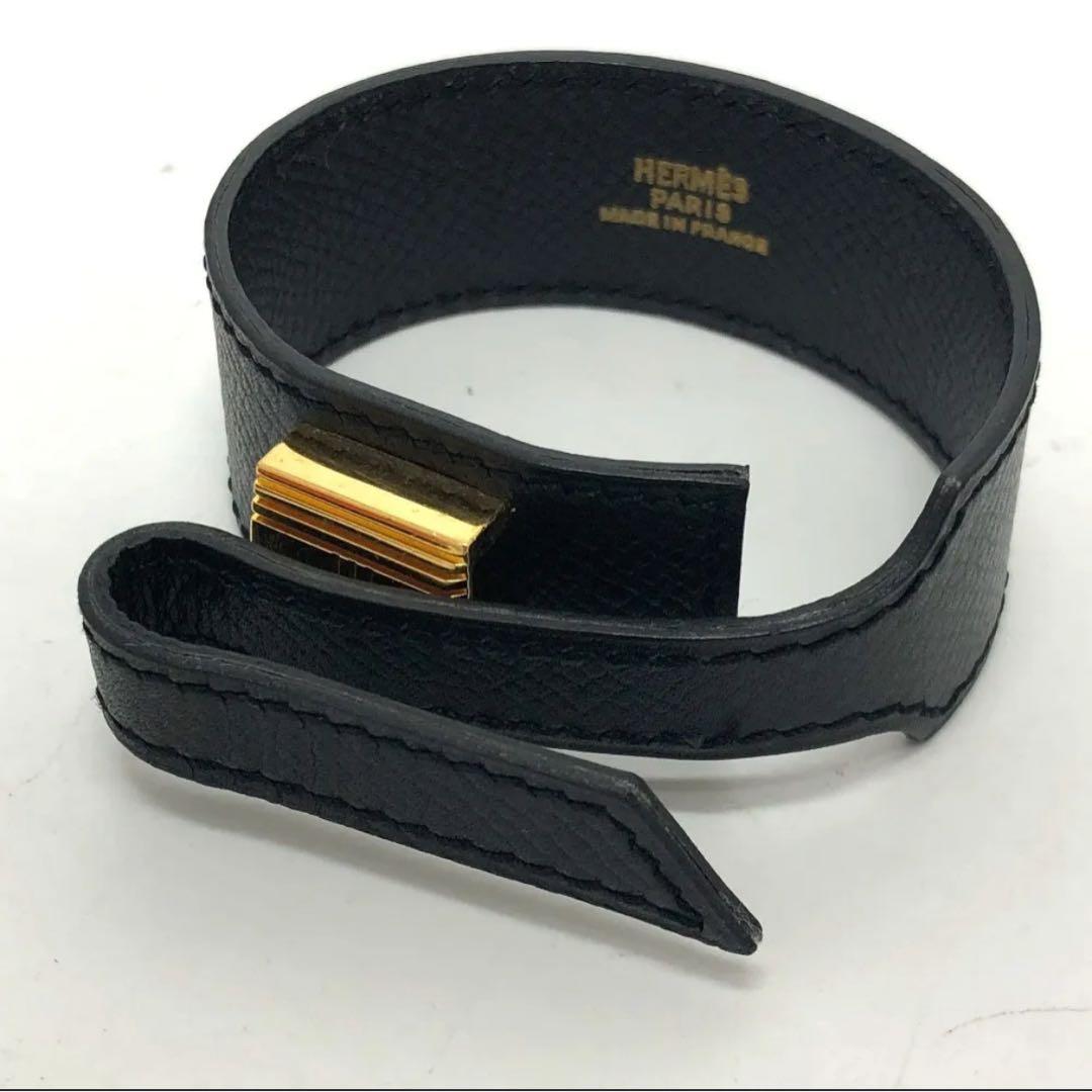 エルメス アルテミス カデナ アクセサリー ブレスレット レザー ブラック