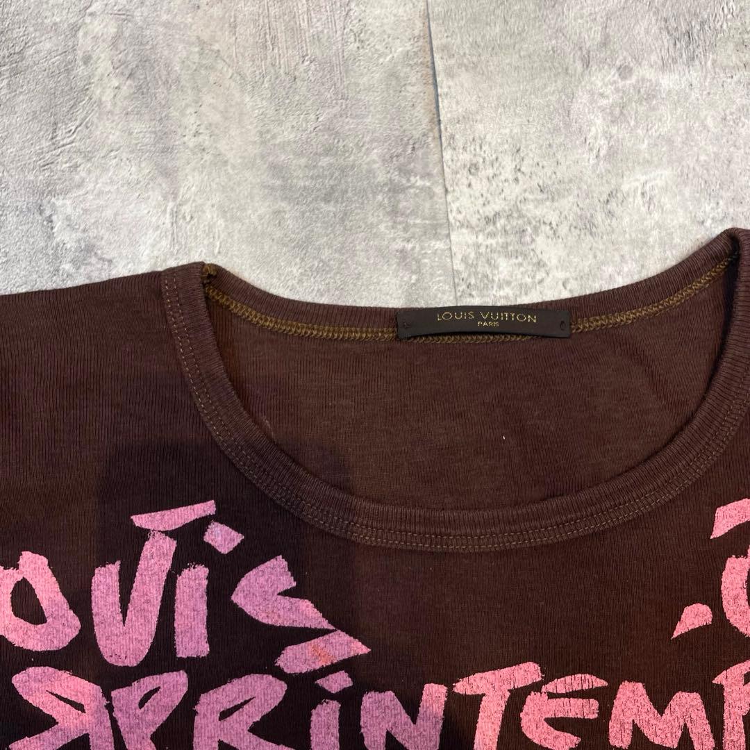 LOUIS VUITTON グラフィック ロゴ Tシャツ ブラウン レディース