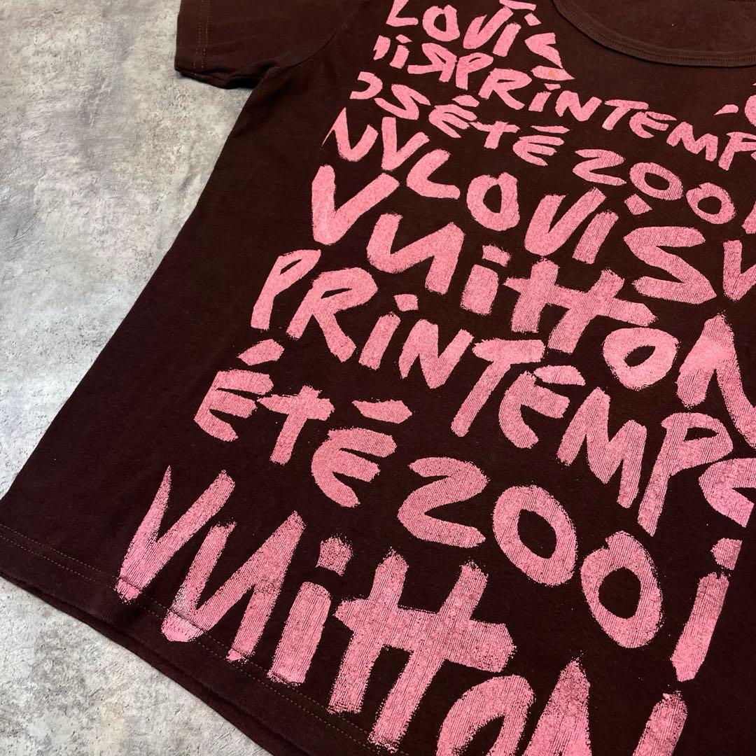 LOUIS VUITTON グラフィック ロゴ Tシャツ ブラウン レディース