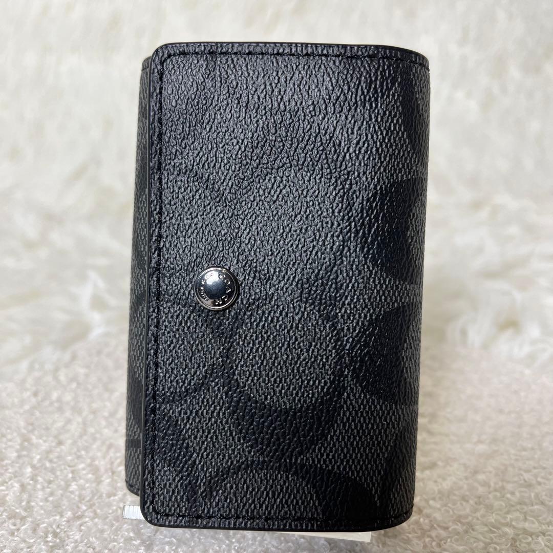 新品未使用　COACH キーケース　キーリング　シグネチャー　5連　保存袋付き