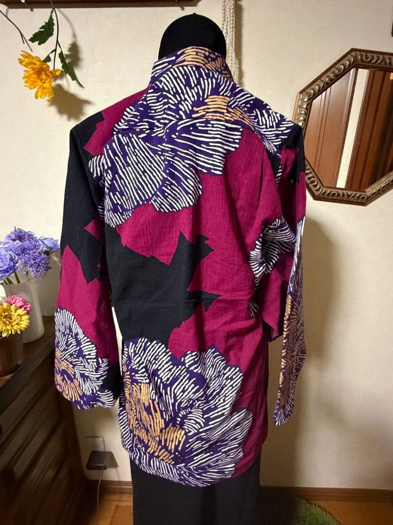 1回着　おしゃれなシャツジャケット　ソウソウ　薙刀長草衣　芍薬　灯火