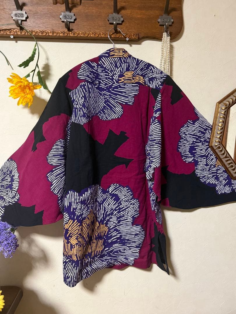 1回着　おしゃれなシャツジャケット　ソウソウ　薙刀長草衣　芍薬　灯火