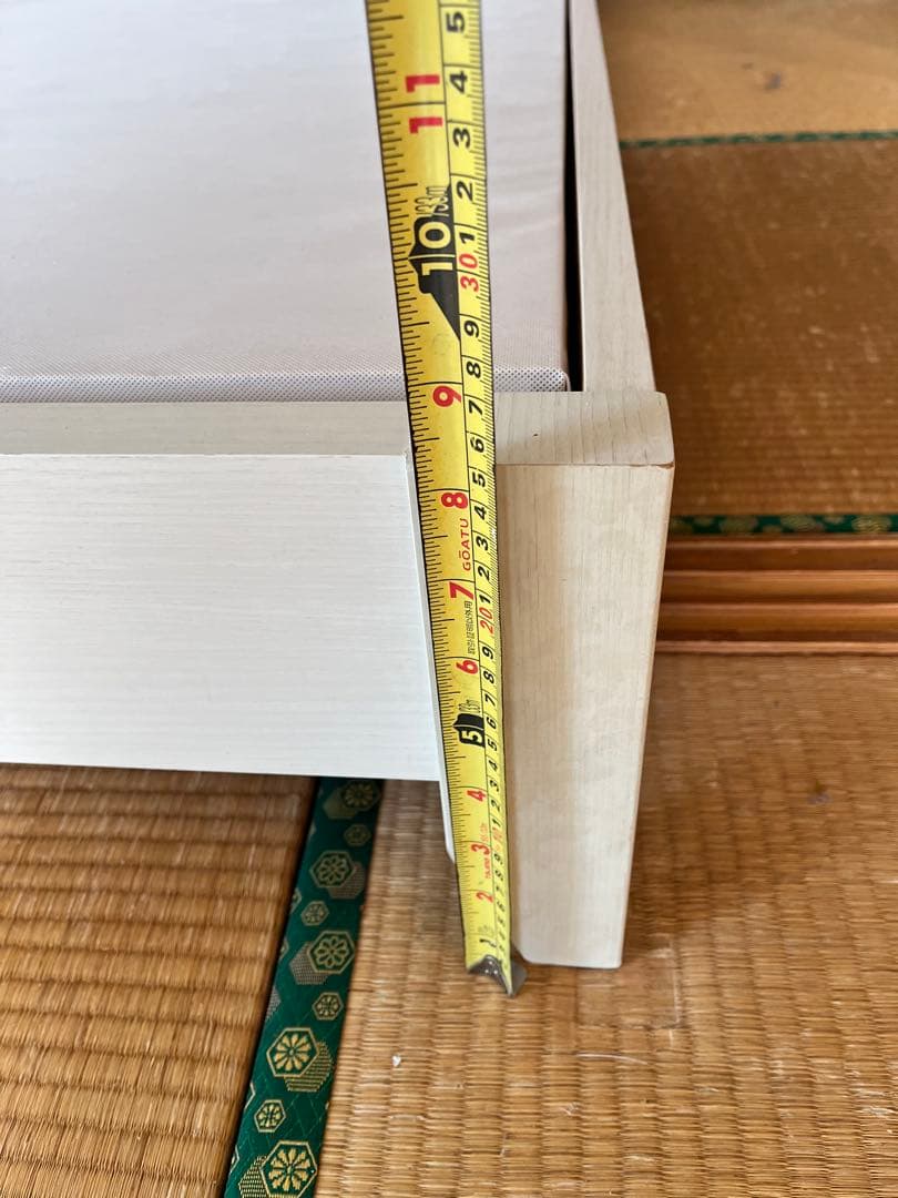 木製ダブルベッドフレーム 収納棚付き（コンセント2個口）