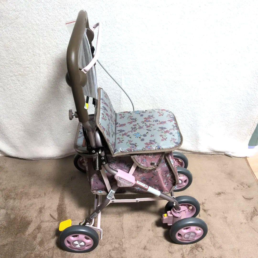 幸和製作所 ルーティ フラワーピンク シルバーカー 折りたたみ　SIMD01