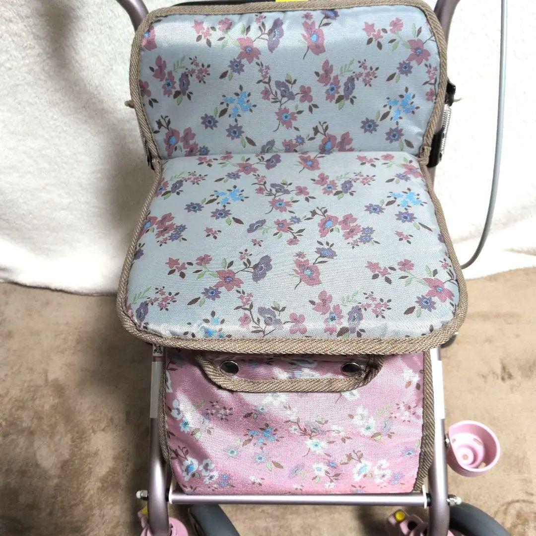 幸和製作所 ルーティ フラワーピンク シルバーカー 折りたたみ　SIMD01