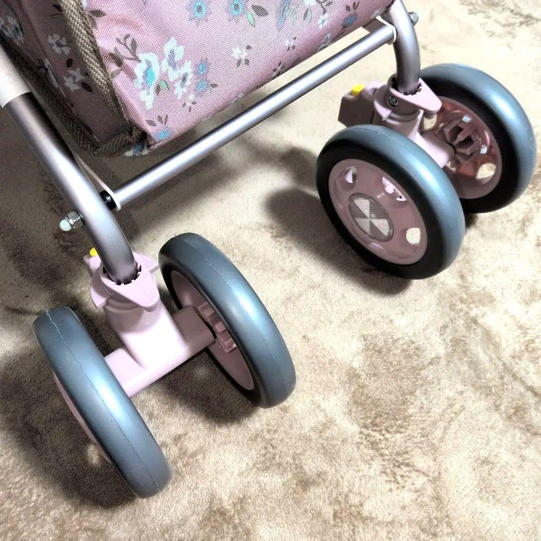 幸和製作所 ルーティ フラワーピンク シルバーカー 折りたたみ　SIMD01