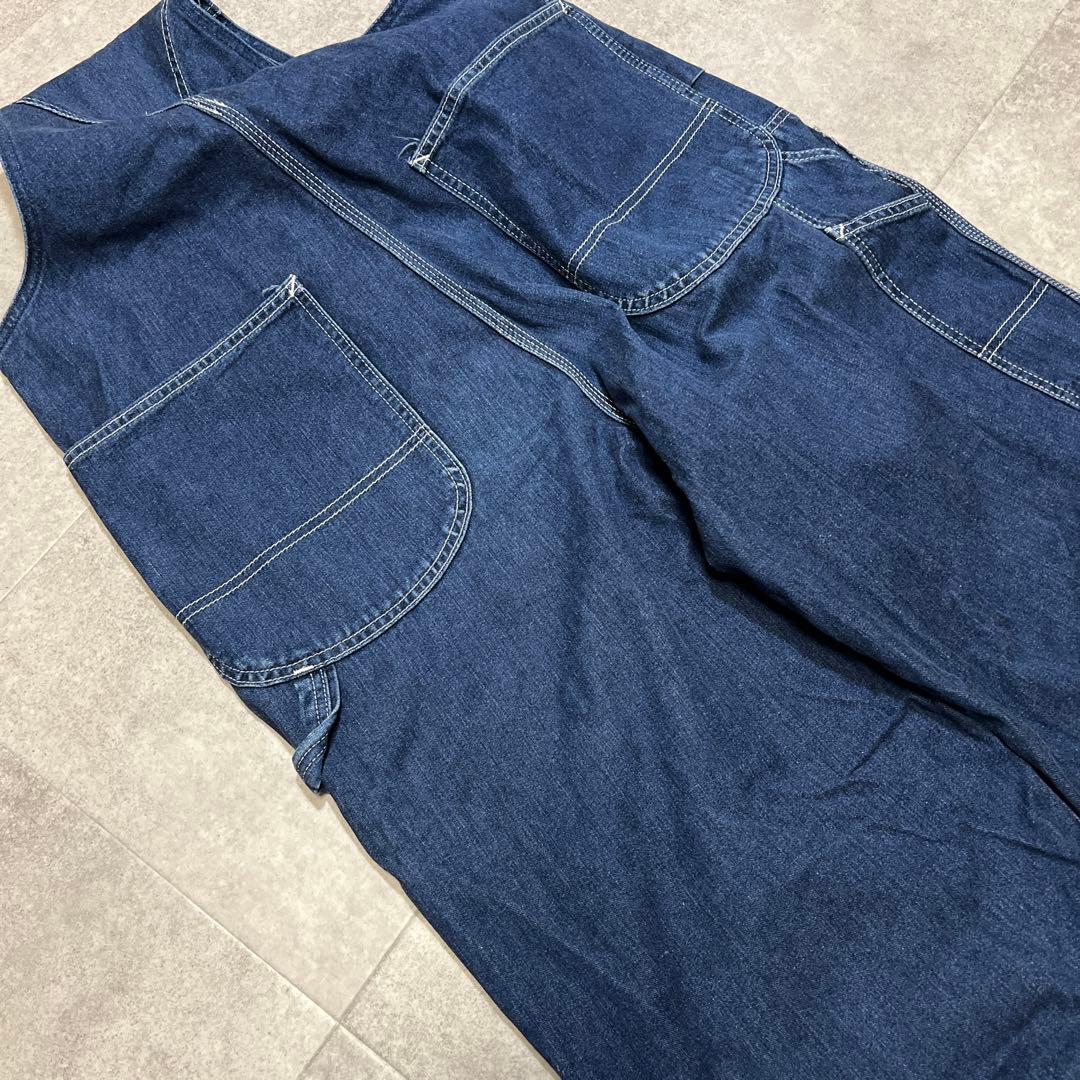 90s LEE リー オーバーオール デニム 濃紺 32 33 ルーズ