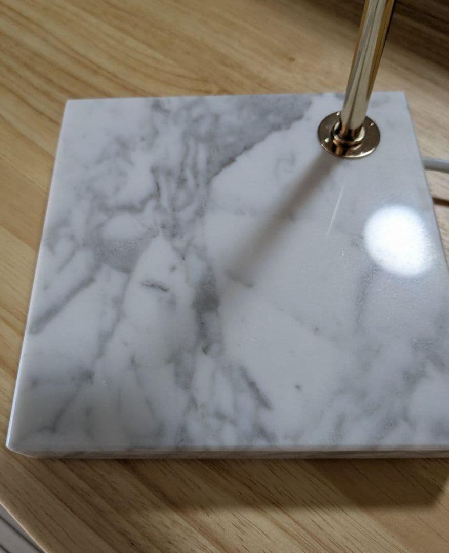 ​【スペア電球付】大理石 キャンドルウォーマー 無段階調光 ホワイト 間接照明