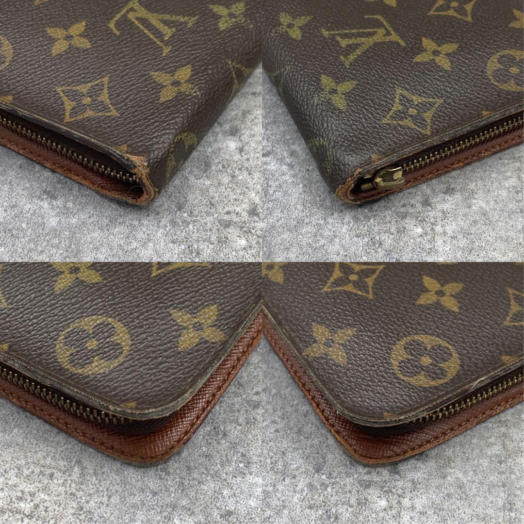 【良品】ルイヴィトン　長財布　ジッピー　モノグラム　ブラウン　茶　レザー