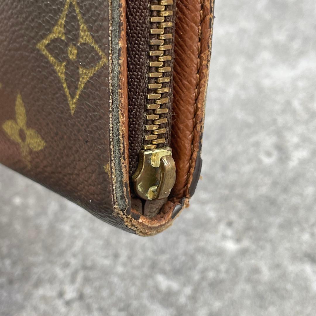 【良品】ルイヴィトン　長財布　ジッピー　モノグラム　ブラウン　茶　レザー