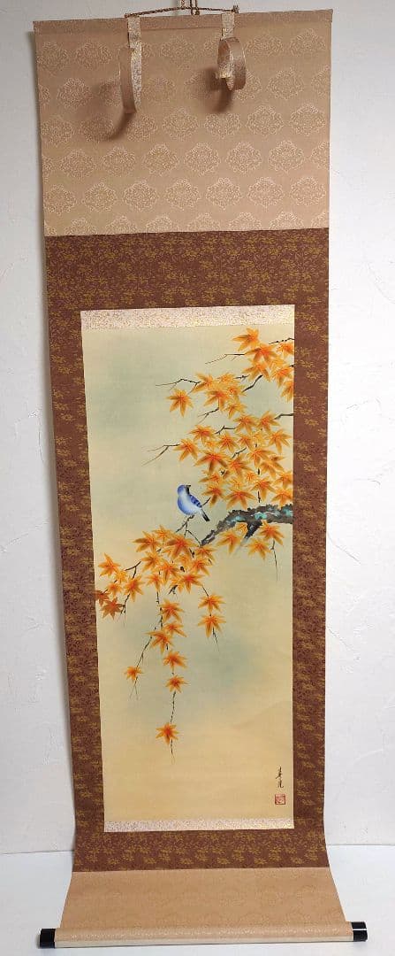 掛け軸 春光作 紅葉 紅白梅 柳に鮎 和室 茶室 仏間 昭和レトロ