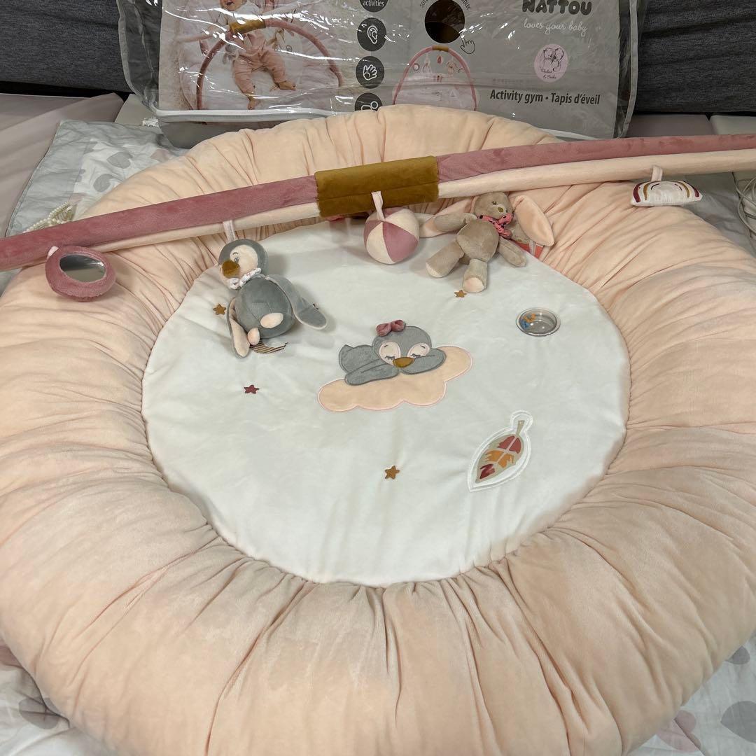 《美品》プレイマット＆プレイジム｜Nattou（ナチュー） ピンク