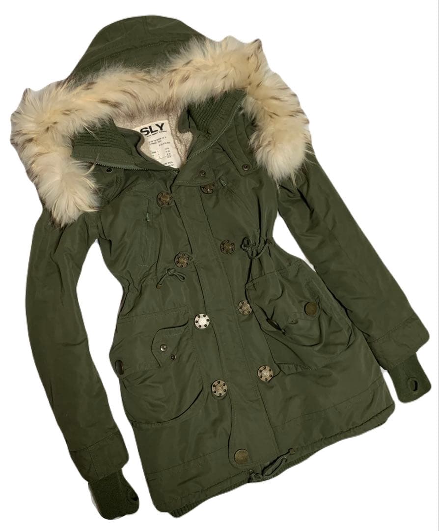 y2k 平成ギャル SLY N3B リアルファー ミリタリー モッズコート