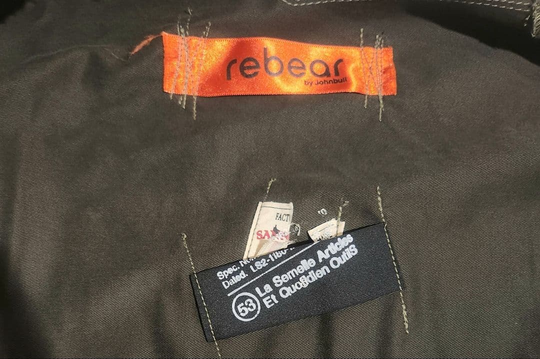 rebear by Johnbull パッチワークジャケット　ノーカラー　フリー